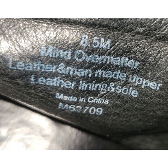 Mens Black Leather Boots Mind Overmatter Size 8.5 US Kenneth Cole M62709 Combat main image 6